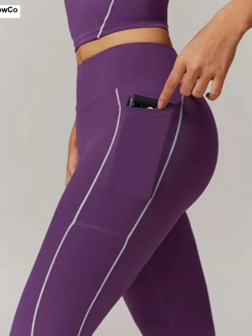 2 Piece Workout Set Spaghetti Strap Tank High Waist Leggings with Pockets